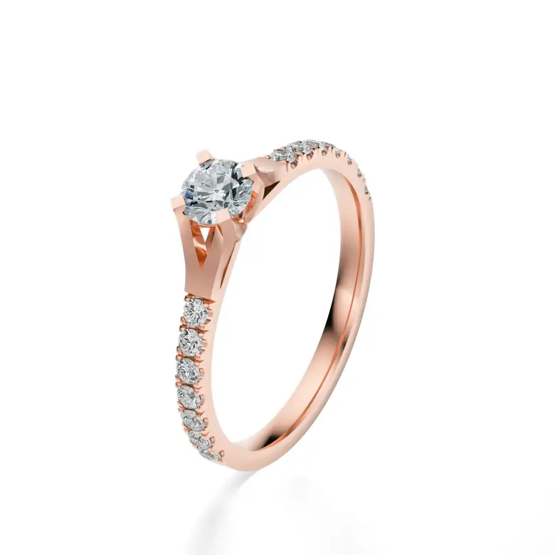 Pierścionek z różowego złota z diamentami AJPZ_107